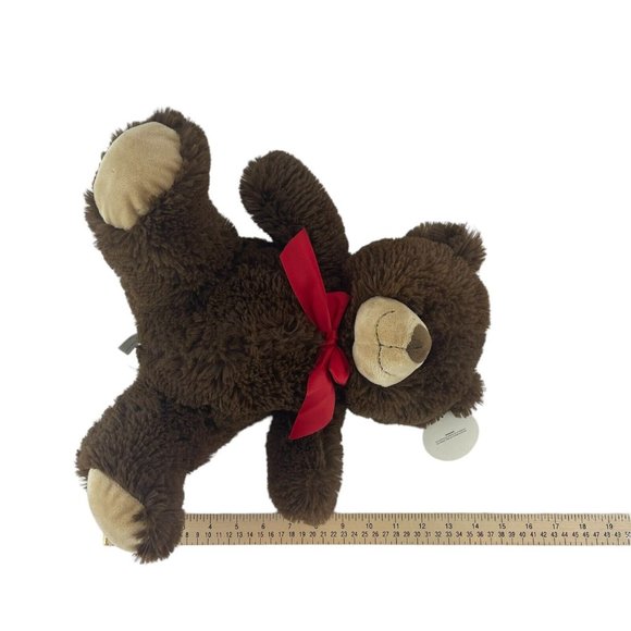 Kellytoy Kid Stuff Sitting Bear 13” Plush Brown Teddy Bear Stuffed Toy Red Bow - Picture 8 of 8